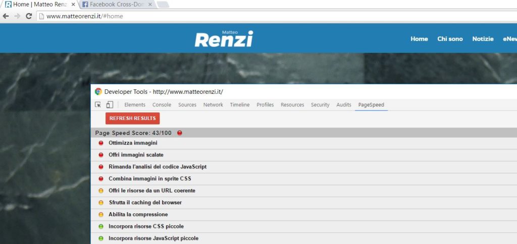 Siti fatti con WordPress - Matteorenzi.it -Page Speed